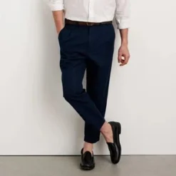 Alex MillCotton Linen Standard Pleated Pant - Dark Navy