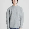 AMOMENTOAlpaca Round Neck Pullover - Charcoal