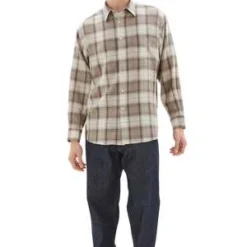 AuraleeSuper Light Wool Check Shirt - Brown