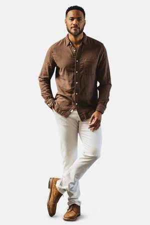 KATOAxe Denit Chino Pant - Heather White - Image 3