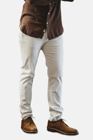 KATOAxe Denit Chino Pant - Heather White - Image 2