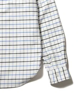 Beams PlusStretch Oxford Tattersall Button Down Shirt - Sax - Image 4