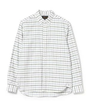 Beams PlusStretch Oxford Tattersall Button Down Shirt - Sax - Image 2