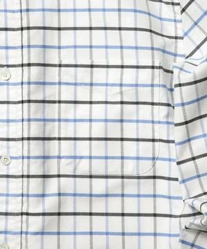 Beams PlusStretch Oxford Tattersall Button Down Shirt - Sax - Image 5