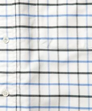 Beams PlusStretch Oxford Tattersall Button Down Shirt - Sax - Image 6