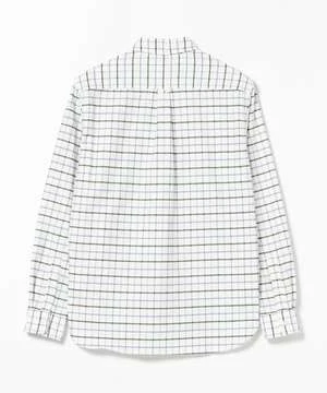 Beams PlusStretch Oxford Tattersall Button Down Shirt - Sax - Image 7