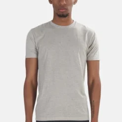 Blue&CreamBasic Burnout Tee - Light Grey