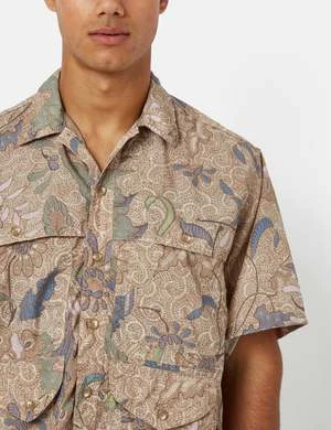 Beams PlusAdventure Shirt II Broad Animal Print - Beige - Image 3