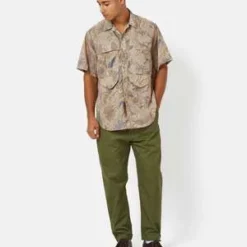 Beams PlusAdventure Shirt II Broad Animal Print - Beige
