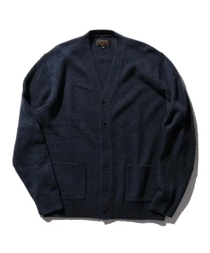 Beams PlusElbow Patch 7G Cardigan - Navy - Image 4