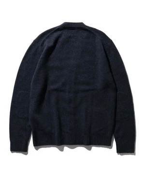 Beams PlusElbow Patch 7G Cardigan - Navy - Image 5
