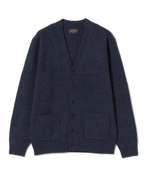 Beams PlusElbow Patch 7G Cardigan - Navy - Image 6
