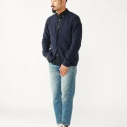 Beams PlusElbow Patch 7G Cardigan - Navy