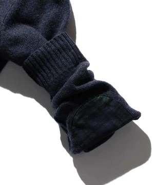 Beams PlusElbow Patch 7G Cardigan - Navy - Image 8