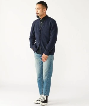 Beams PlusElbow Patch 7G Cardigan - Navy