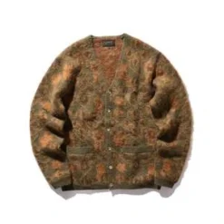 Beams PlusBotanical Cardigan - Olive