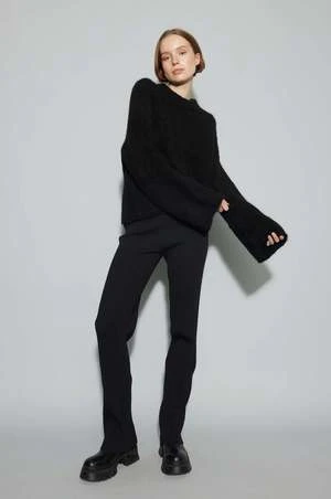 Oval SquareUnisex Oval Square CULT KNIT O NECK Sweater - Black