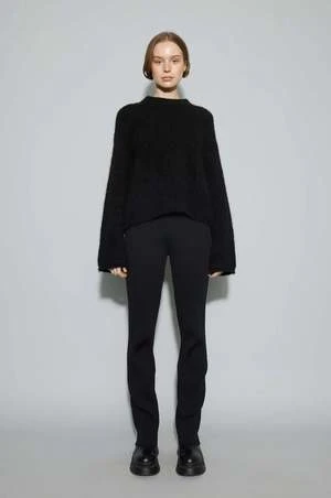 Oval SquareUnisex Oval Square CULT KNIT O NECK Sweater - Black - Image 3