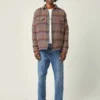 CorridorCoded Plaid Shirt Jacket - Brown