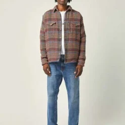 CorridorCoded Plaid Shirt Jacket - Brown
