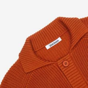 3SixteenCotton Collared Cardigan - Rust - Image 3
