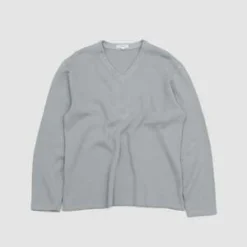 Lady White Co.Cropped V Neck Sweater - Foggy Blue