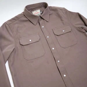 DehenGabardine Wool Drover Shirt - Smoke - Image 3