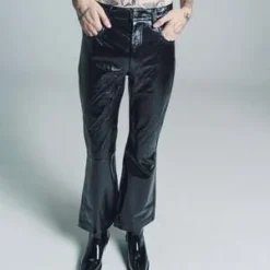 Ernest W. BakerLeather Flare Trousers - Black