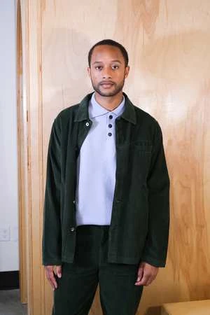 Far AfieldEvans Corduroy Overshirt - Bottle Green - Image 6