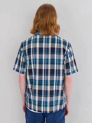 Folk ClothingSeoul Shirt - Yellow/Cyan Check - Image 3