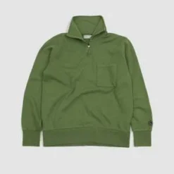 Universal WorksHalf Zip Sweatshirt - Green