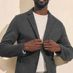 Faherty BrandInlet Knit Blazer - Black Sky Melange