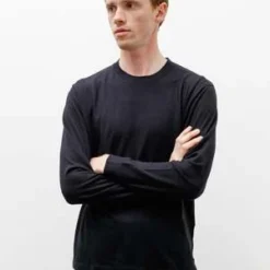 Lady White Co.LS Wool T-Shirt - Navy