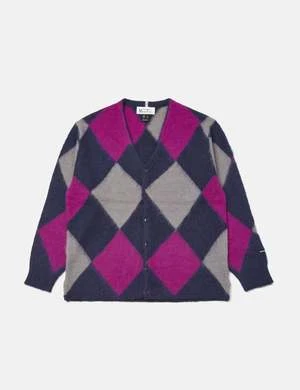 ManastashAberdeen Kurtigan Argyle Cardigan - Navy - Image 7