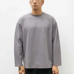 ArpenteurMarine LS Rachel Cotton Mesh Top - Concrete