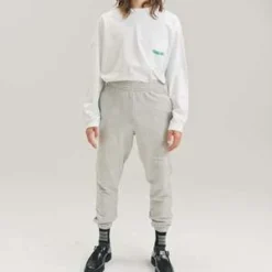 Martine RoseAll Over 'R' Jacquard Slim Leg Track Pant - Gray