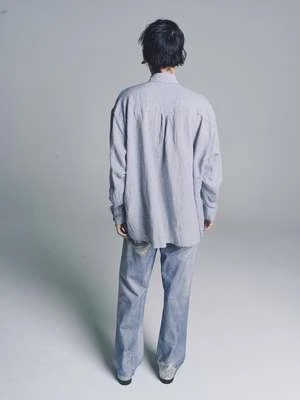 Our LegacyBurlington Seersucker Borrowed BD Shirt - Mid Blue - Image 4