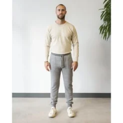 National Athletic GoodsSlim Mock Twist Fleece Gym Pant - Dark Grey