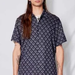 AssemblyJacquard Camp Shirt - Navy
