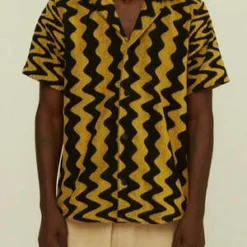 OASWIGGLE CUBA TERRY SHIRT - Yellow/Black