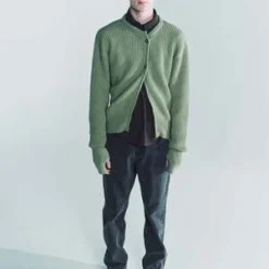 Our LegacyQuotidian Wool Zip Wrap Cardigan - Refined Green