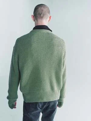 Our LegacyQuotidian Wool Zip Wrap Cardigan - Refined Green - Image 3