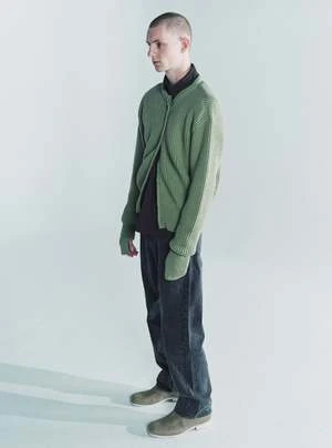 Our LegacyQuotidian Wool Zip Wrap Cardigan - Refined Green - Image 4