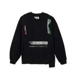 MARKETMarket Reworked 6 Panel Crewneck Sweatshirt - Overdyed Black