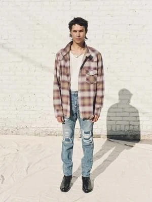 The Letters5 Pocket Grunge Jean - Indigo Used Washed Denim - Image 2