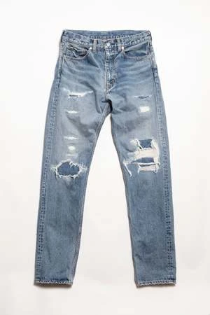 The Letters5 Pocket Grunge Jean - Indigo Used Washed Denim - Image 5