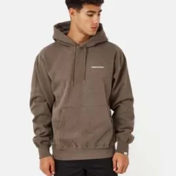 ThisIsNeverThatThisisneverthat Basic T-Logo Hooded Sweatshirt - Dark Mocha Brown