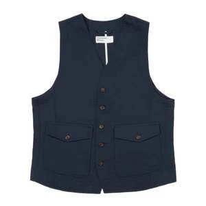Universal WorksUNIVERSAL WORKS Field Waistcoat Vest - Navy Twill