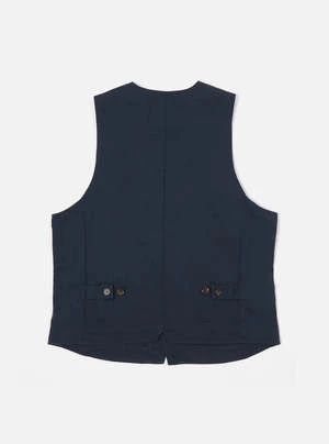 Universal WorksUNIVERSAL WORKS Field Waistcoat Vest - Navy Twill - Image 2