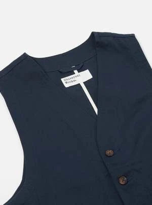 Universal WorksUNIVERSAL WORKS Field Waistcoat Vest - Navy Twill - Image 3